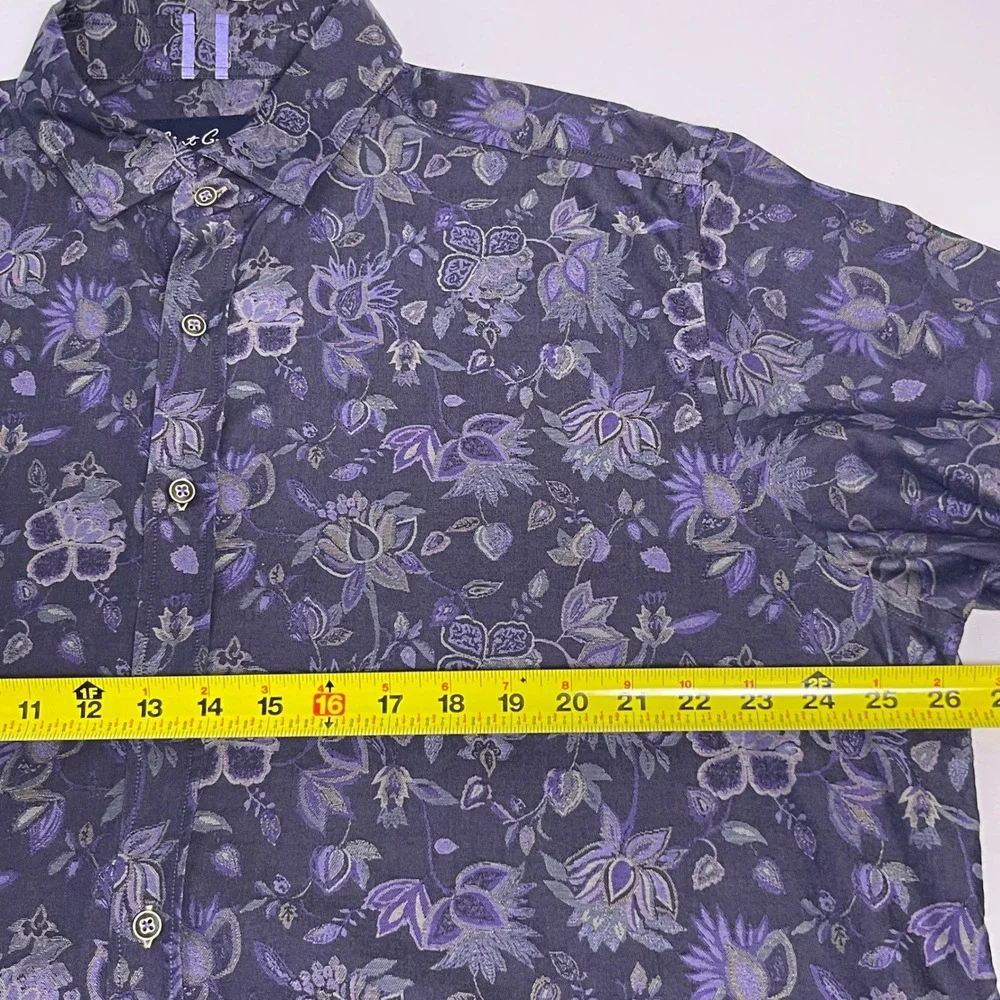 Robert Graham Men's 1XLT Purple Floral Button Down Modern Americana Flip Cudd - Picture 8 of 11